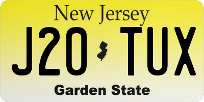 NJ license plate J20TUX