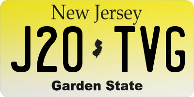 NJ license plate J20TVG