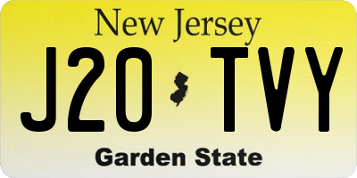 NJ license plate J20TVY