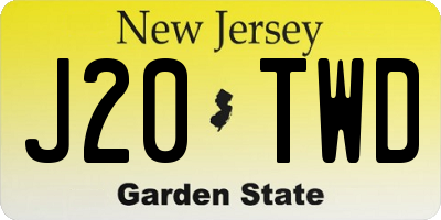NJ license plate J20TWD