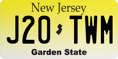 NJ license plate J20TWM