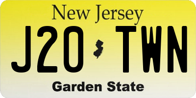 NJ license plate J20TWN