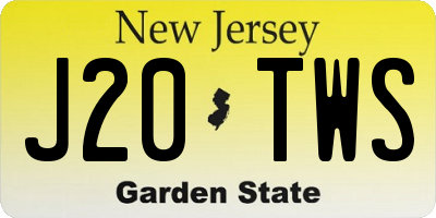 NJ license plate J20TWS