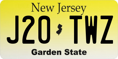 NJ license plate J20TWZ