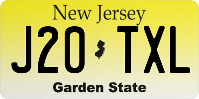 NJ license plate J20TXL