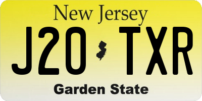 NJ license plate J20TXR