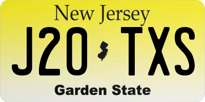 NJ license plate J20TXS