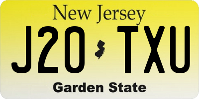 NJ license plate J20TXU