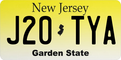 NJ license plate J20TYA