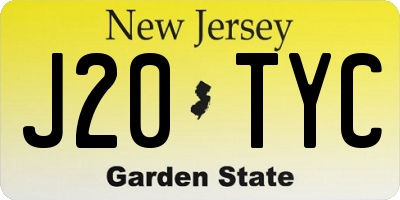 NJ license plate J20TYC