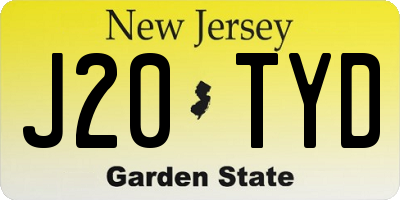 NJ license plate J20TYD