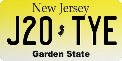 NJ license plate J20TYE