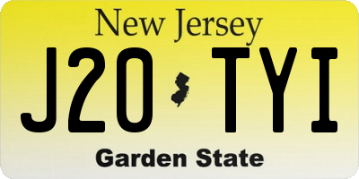 NJ license plate J20TYI