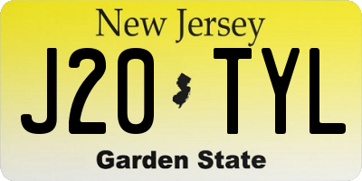 NJ license plate J20TYL