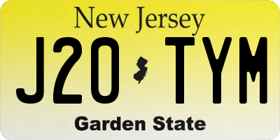 NJ license plate J20TYM