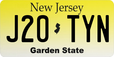 NJ license plate J20TYN