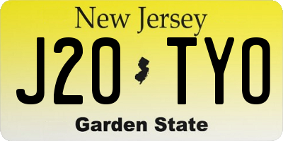 NJ license plate J20TYO