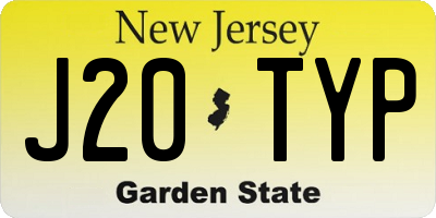 NJ license plate J20TYP