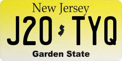 NJ license plate J20TYQ
