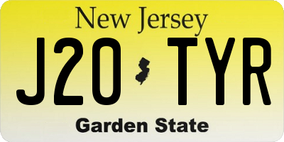 NJ license plate J20TYR