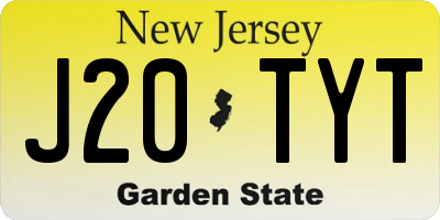NJ license plate J20TYT