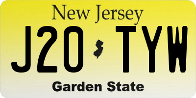 NJ license plate J20TYW