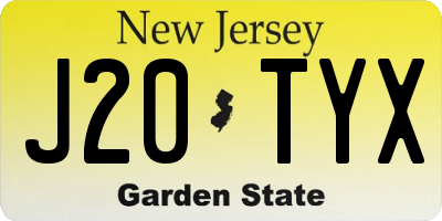NJ license plate J20TYX