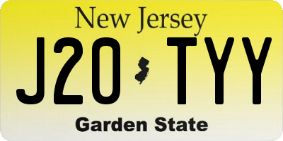 NJ license plate J20TYY