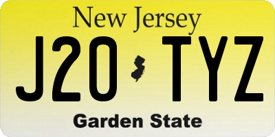 NJ license plate J20TYZ