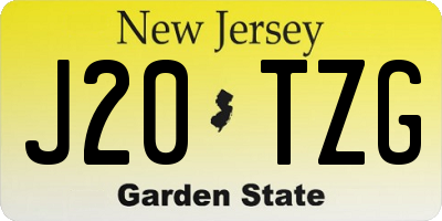 NJ license plate J20TZG