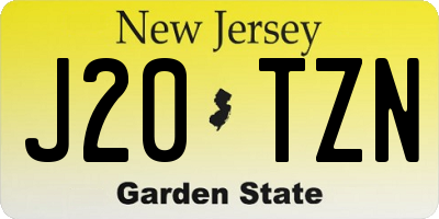 NJ license plate J20TZN