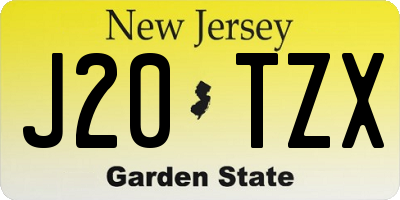 NJ license plate J20TZX