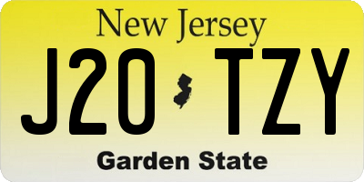 NJ license plate J20TZY