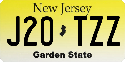 NJ license plate J20TZZ