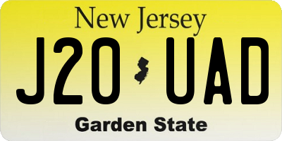 NJ license plate J20UAD