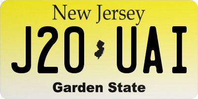 NJ license plate J20UAI