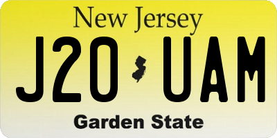 NJ license plate J20UAM
