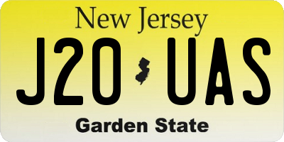 NJ license plate J20UAS