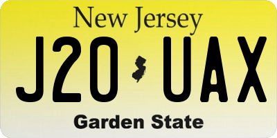 NJ license plate J20UAX