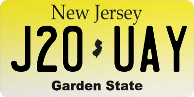 NJ license plate J20UAY