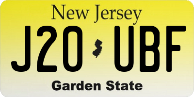 NJ license plate J20UBF