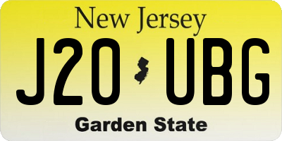 NJ license plate J20UBG
