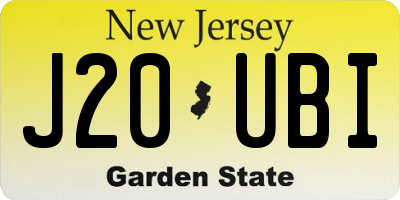 NJ license plate J20UBI