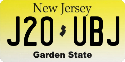 NJ license plate J20UBJ