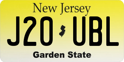 NJ license plate J20UBL