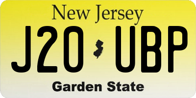 NJ license plate J20UBP