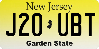 NJ license plate J20UBT