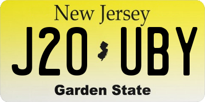 NJ license plate J20UBY
