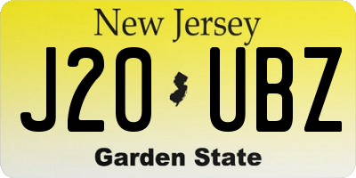 NJ license plate J20UBZ