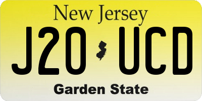 NJ license plate J20UCD